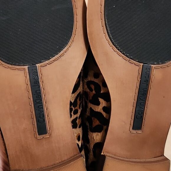 Calvin Klein Women's "Sabira" Leopard Print Loafers Calf Hair Size 7.5 - Picture 8 of 9